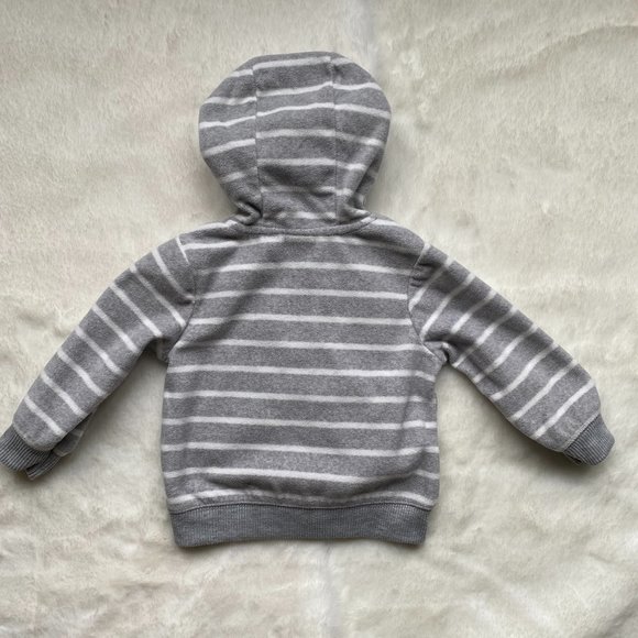 Carter's Striped Fleece Truck Hoodie size  9 Months - Picture 3 of 5